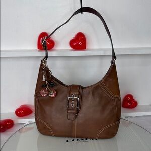 Coach F11197 Hampton Hamilton Chocolate Brown Leather Shoulder Bag ❤️❤️❤️🎀